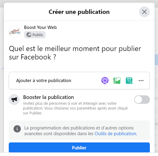 meilleur moment pour publier sur Facebook