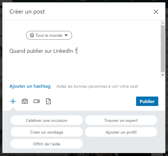 meilleur moment pour publier sur linkedin