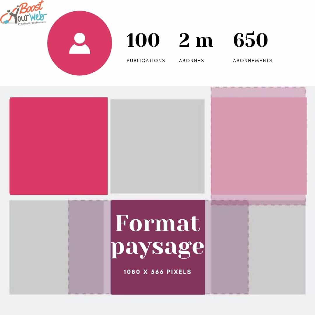 dimension photo format paysage Instagram