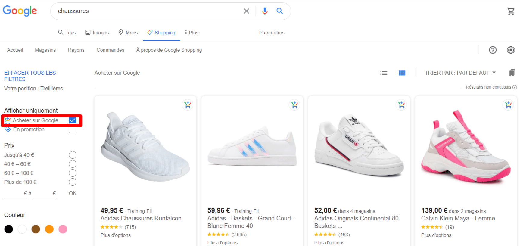 Acheter Google Shopping Actions