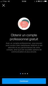 compte pro instagram