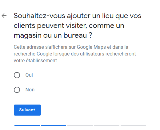 créer un compte google my business : lieux du magasin