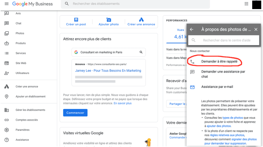 contacter google my business par téléphone
