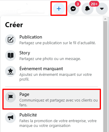 comment créer une page facebook pro