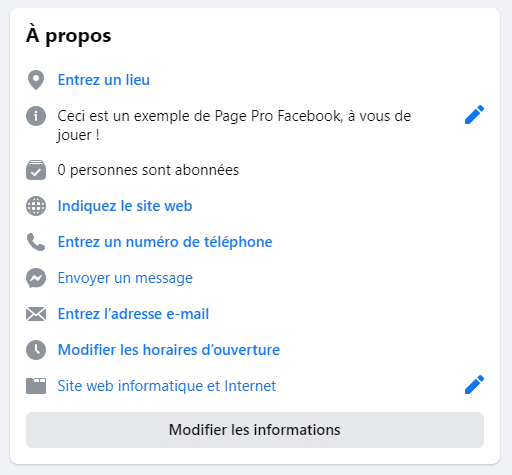 créer une page facebook pro