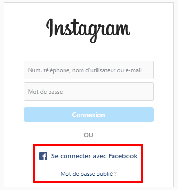 Erreur connexion instagram