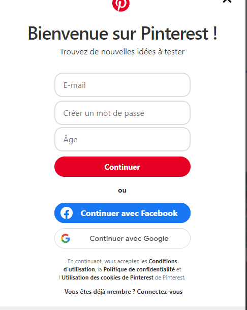 compte professionnel Pinterest