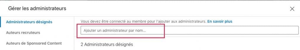 nouvel administrateur LinkedIn nouvel administrateur LinkedIn