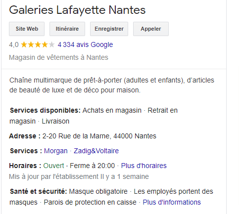 Fiche Google My Business