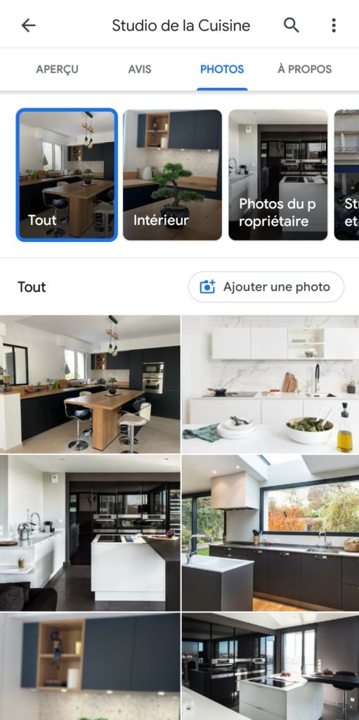 exemple de google my business photos