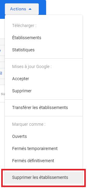 supprimer la fiche établissement sur google my business