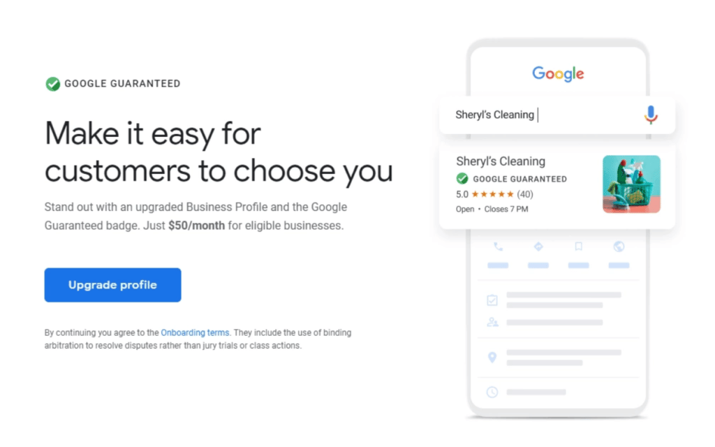 google my business prix