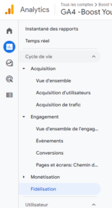 rapport de fidélisation GA4