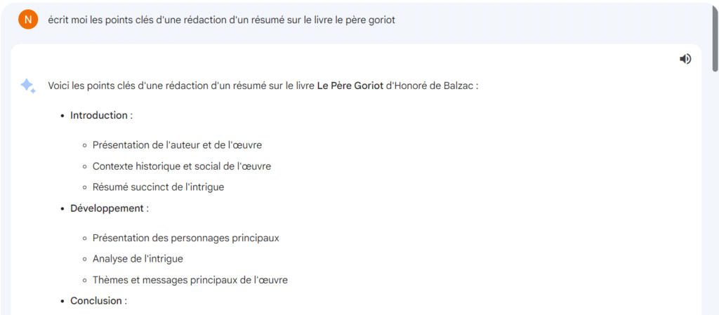 google bard résume une rédaction